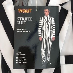 Black and White Striped Suit Beetlejuice Costume